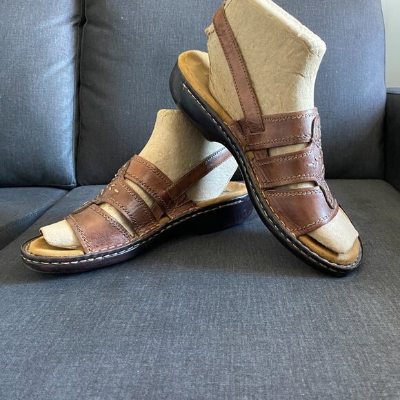 NATURALIZER WOMEN'S SUMMER COMFORTABLE LEATHER SANDALS BROWN SIZE 9-9.5 - Picture 5 of 8